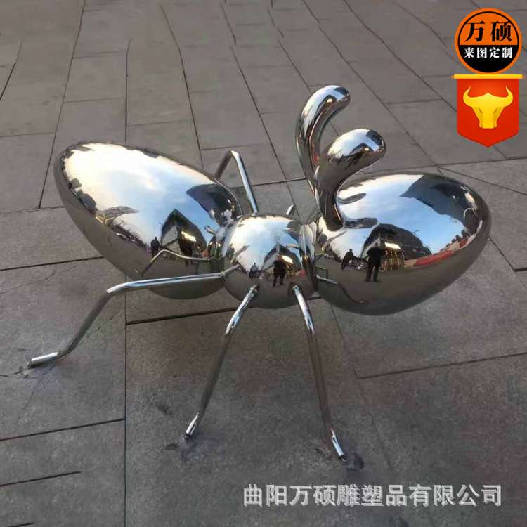 园林景观装饰金属不锈钢昆虫蚂蚁螳螂蜜蜂雕塑室外美陈小动物雕塑