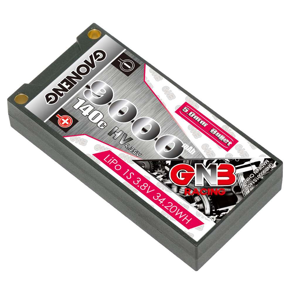 GNB高能9000mAh 1S 3.8V 140C HV硬壳遥控车高倍率锂聚合物电池
