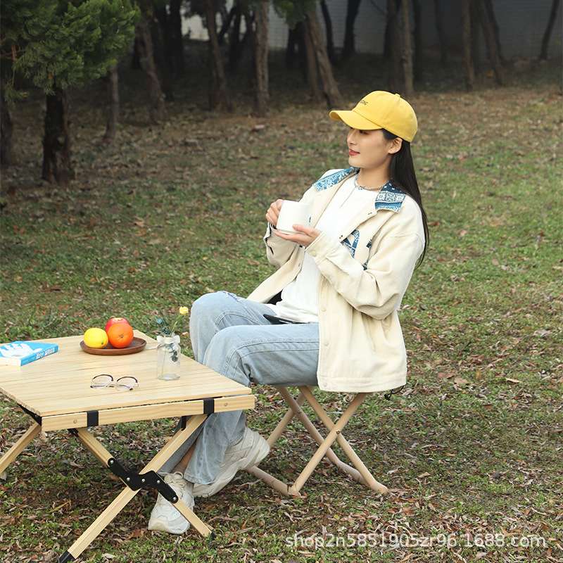 木质休闲椅北欧实木折叠餐椅单人靠背椅家用客厅酒店民宿椅野营椅