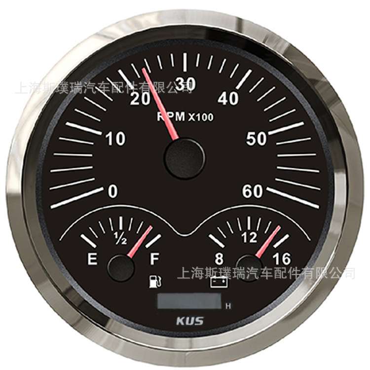 KUS多功能三合一组合仪表转速表油位表电压表12V 110mm安装直径