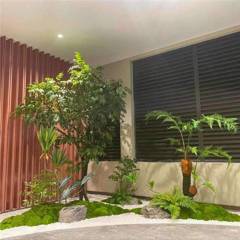 仿真香椿树造景室内大型景观南天竹落地假绿植北欧植物室内外软装