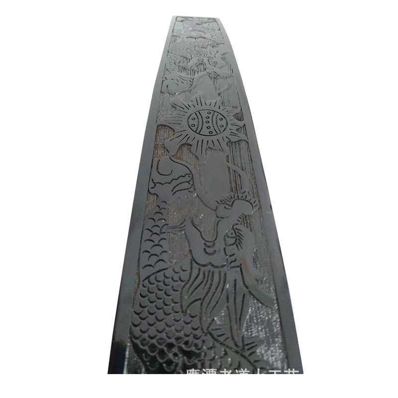 工艺品法器 黑漆双龙朝板 朝简手工雕刻双龙太极朝简笏板奏板