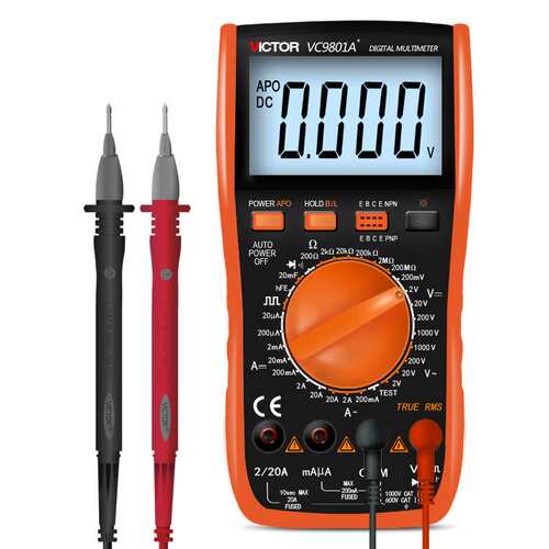 胜利数字万用表VC9801A+/VC9802A+/VC9808+/9805A+VC9804A+电压表