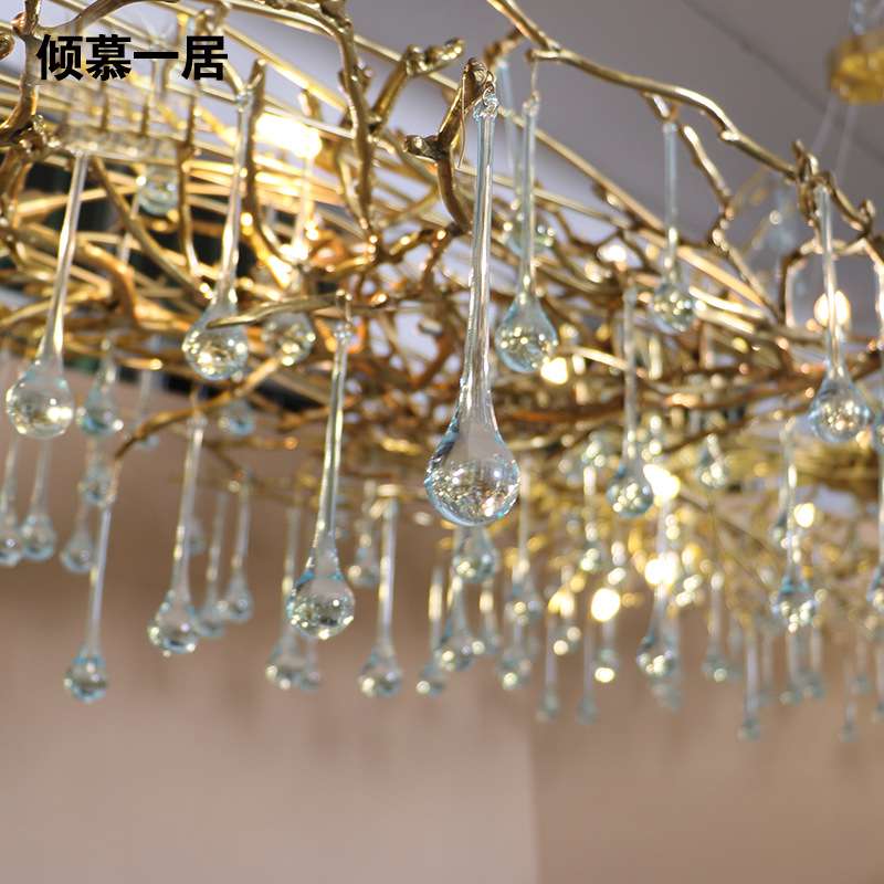 美式水晶灯 全铜树枝灯餐厅灯卧室客厅灯酒店工程创意款灯具