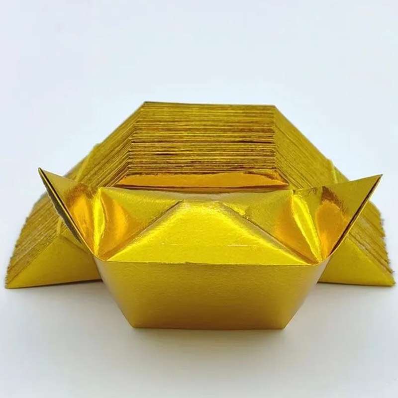 12*15金元宝半成品加厚金箔纸切角元宝10*13清明烧纸殡葬用品
