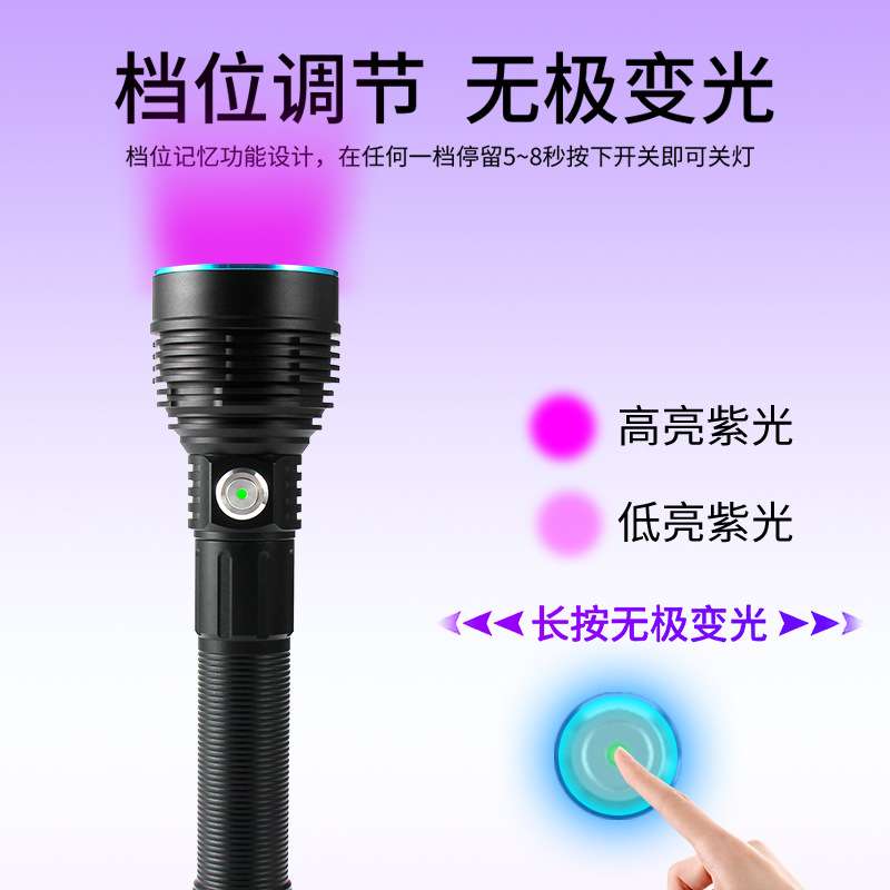 大功率紫光灯多功能 荧光检测钱币瓷器羊毛注胶检测UV胶水固化灯