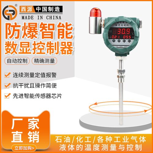 防爆智能数显温度控制器pt100热电阻高精度不锈钢 就地温度显示仪