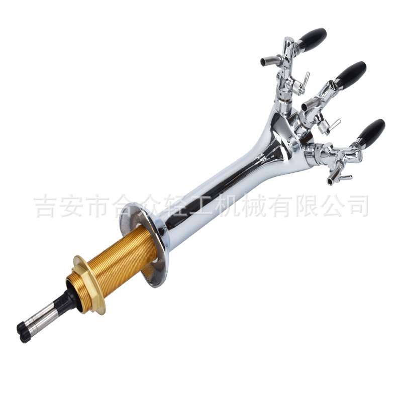 啤酒单头蛇形酒柱开水机用酒柱打酒器金色2头4孔酒吧吧台酒塔售酒
