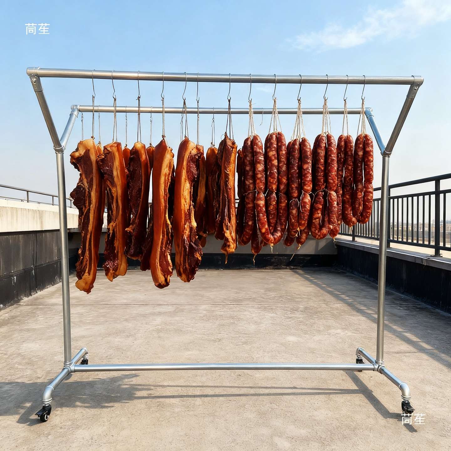 猪肉架带轮子挂肉架子卖肉挂腊肉面条晾晒架挂鸭架鹅晒肉挂架