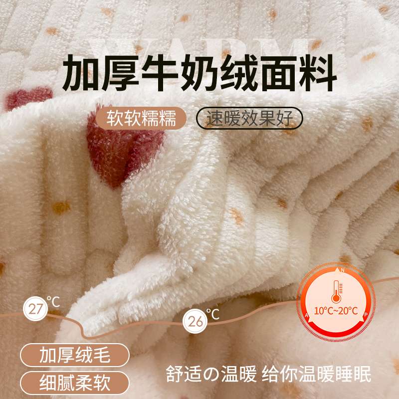 牛奶珊瑚绒榻榻米床盖单件秋冬季宝宝绒夹棉床单人防滑炕盖三件套
