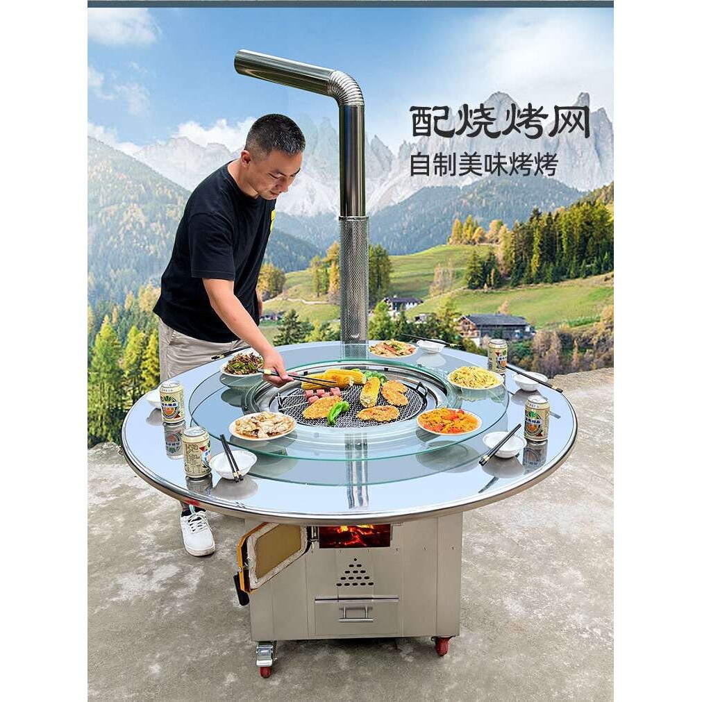 新型室内室外不锈钢移动柴火灶家用农村节能做饭户外柴火炉节柴灶
