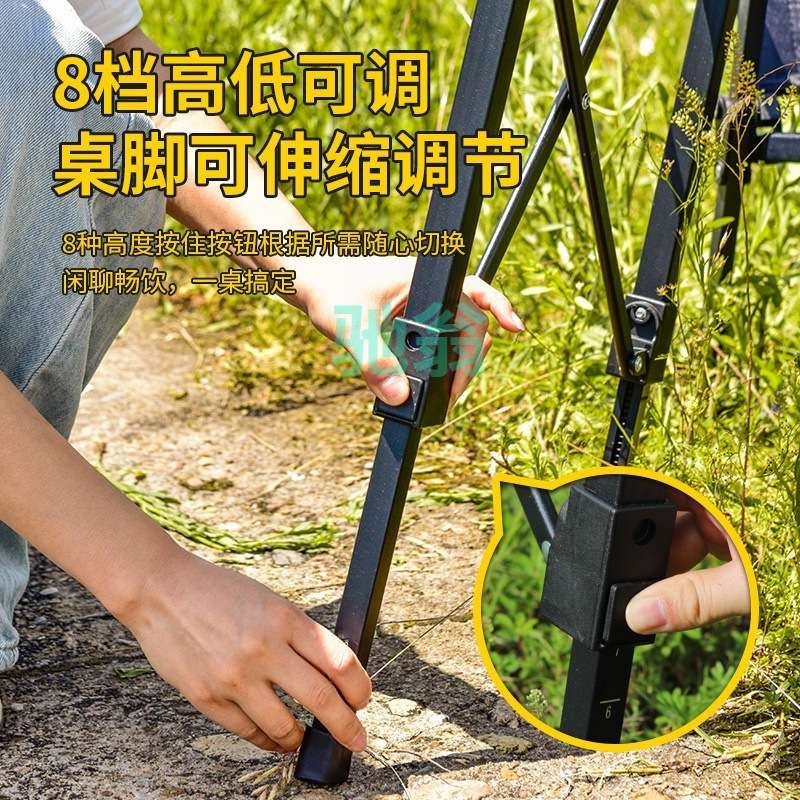 xsz户外折叠桌可拓展露营便携蛋卷桌野餐烧烤桌IGT炉移动厨房升降
