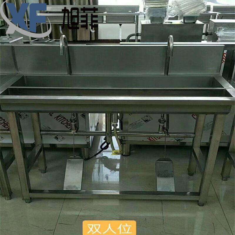脚踏式洗手池 双人位食品厂用水槽   不锈钢