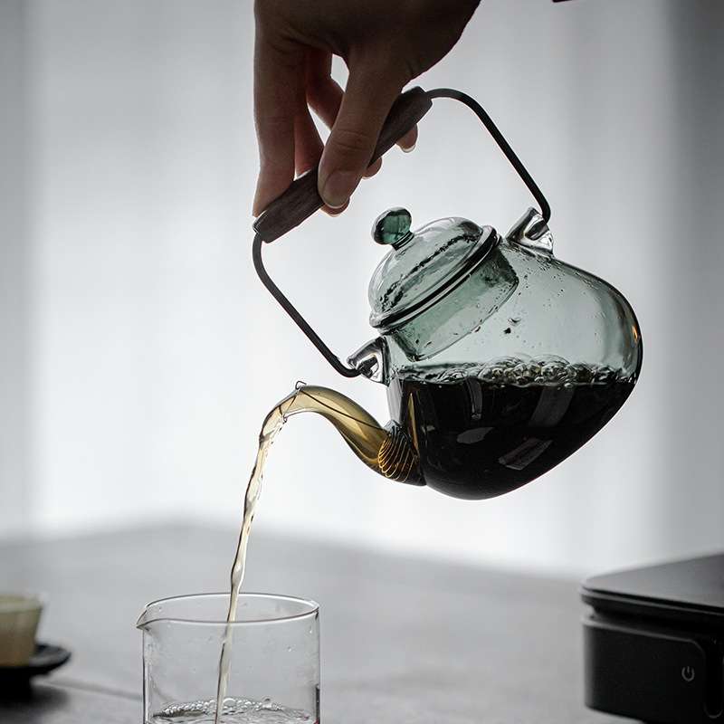 束刻 玻璃提梁壶电陶炉加热煮茶壶套装耐热茶壶家用泡茶壶烧水壶