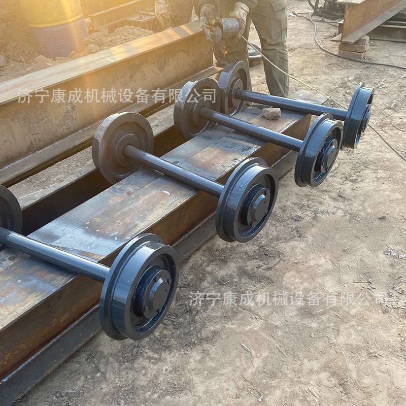 非标矿车轮对铁路矿车平板车轮子300mm铸钢加厚轨道轮现货