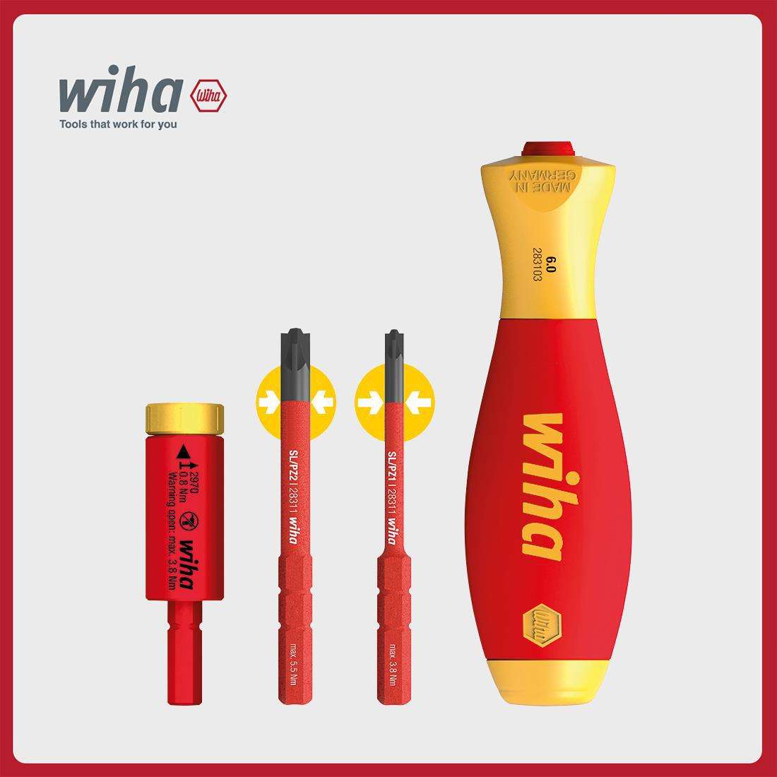 wiha威汉德国 电工绝缘扭矩转接头29701