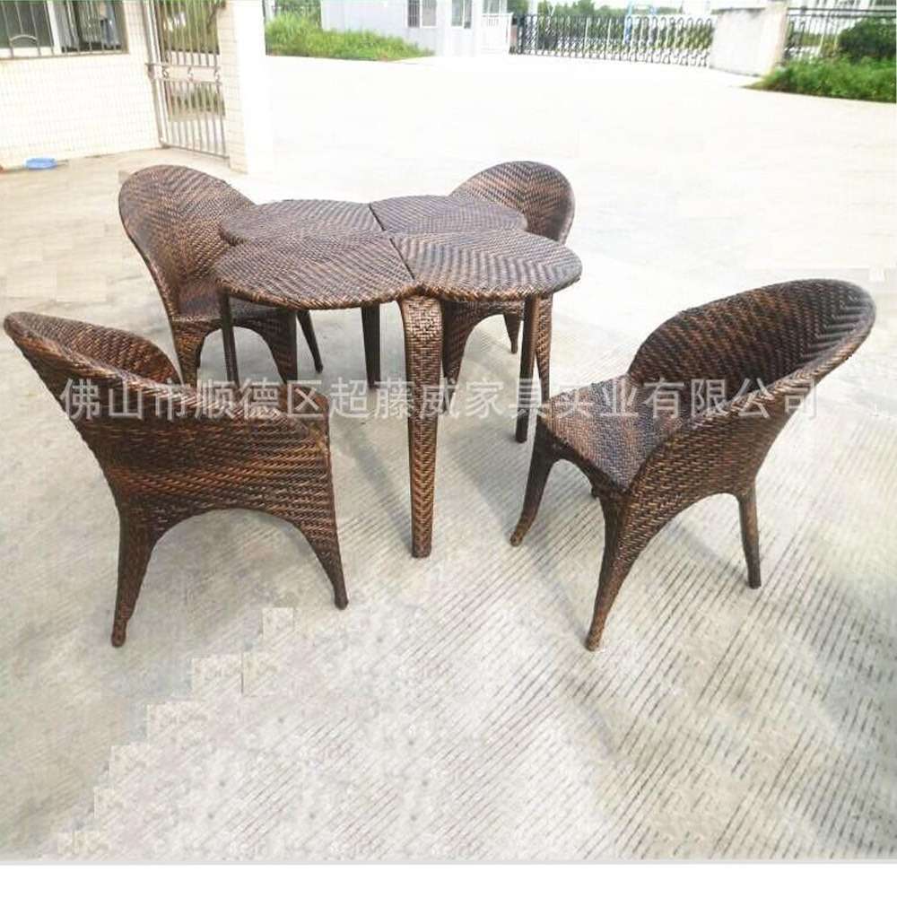 户外藤制桌椅酒店餐厅户外销售中心藤编家具藤艺藤餐桌椅现代风