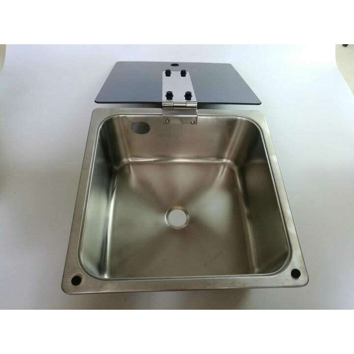 钢化玻璃罩不锈钢水槽 房车游艇350*350*120毫米 GR-549B