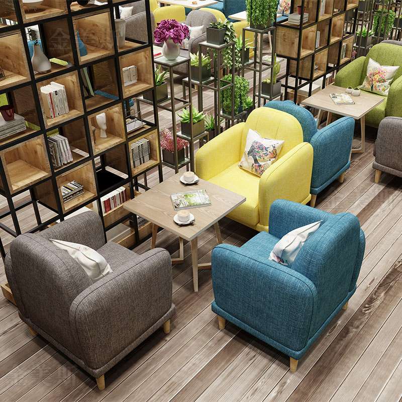 咖啡厅沙发,奶茶店卡座家具休闲清新西餐厅甜品店桌椅组合实木茶