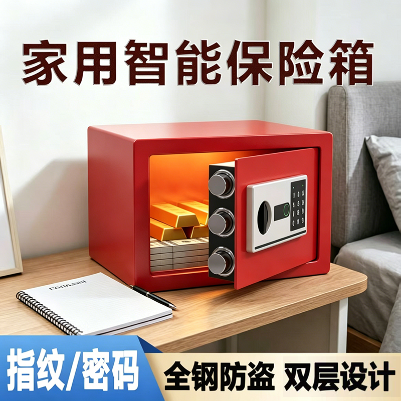 历狮家用钢制密码保险柜存钱罐