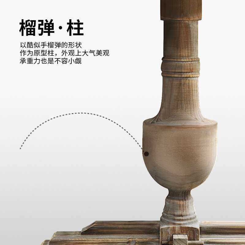 美式风格家用实木餐桌椅组合法式乡村复古餐厅造型吃饭仿古做旧桌
