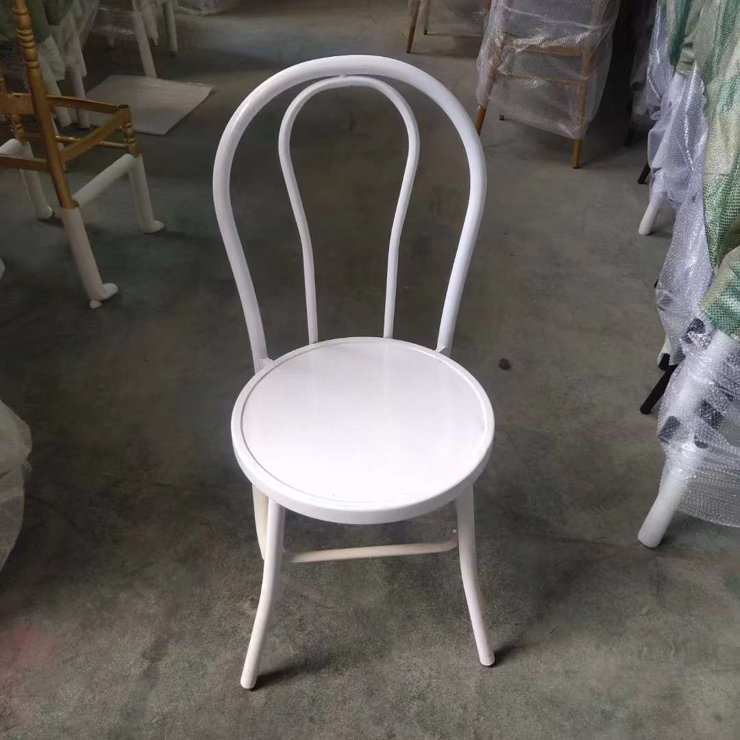 厂家直供美式餐椅咖啡厅餐厅复古椅子酒店宴会铁皮餐椅靠背