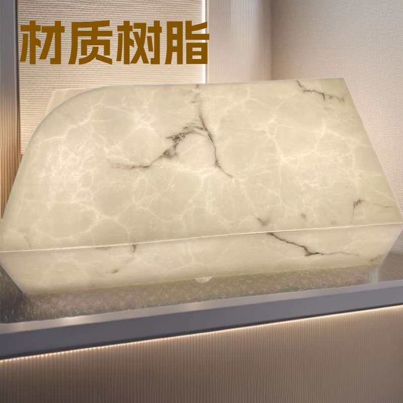 人造透光石黄色美洁石工程户外壁灯柱子亚克力仿云石灯罩发光层板
