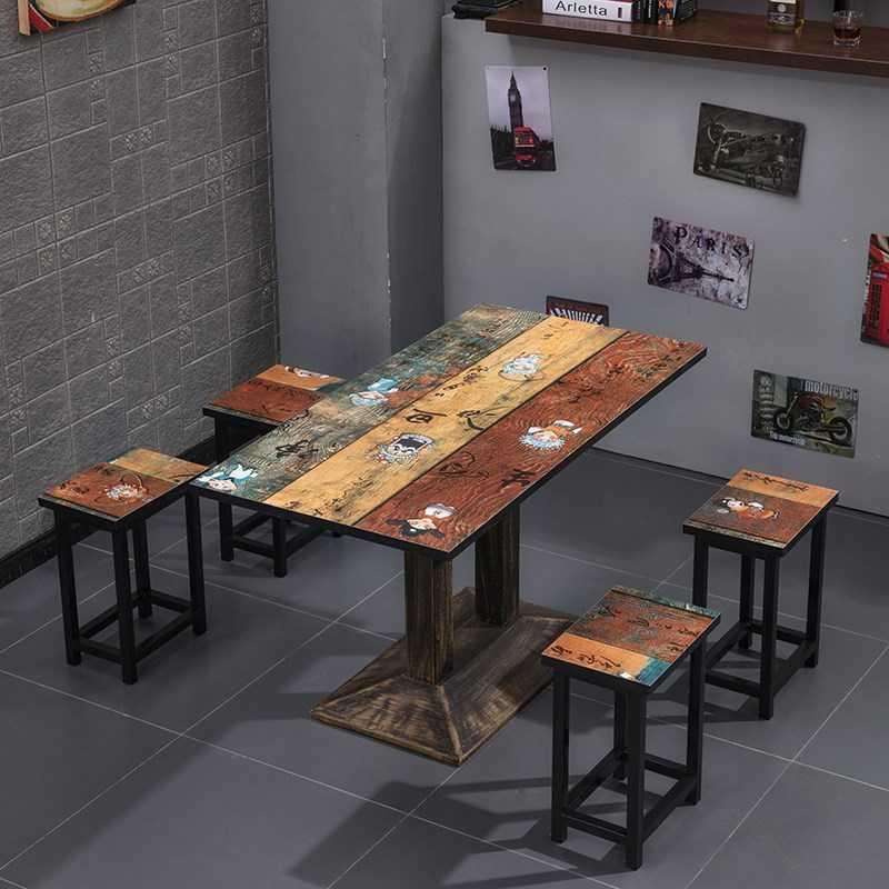 面馆餐厅桌椅组合粉店餐饮店小吃店组装经济型餐馆大排档快餐桌椅