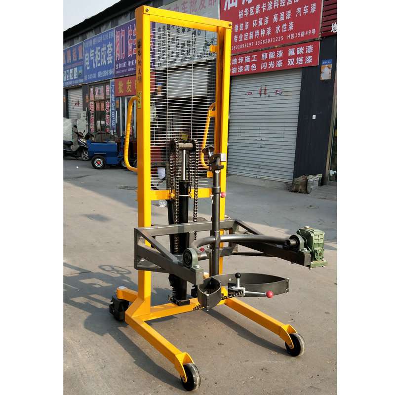 手动液压油桶堆高车升高1.6米的油桶车运输搬运设备厂家现货供应