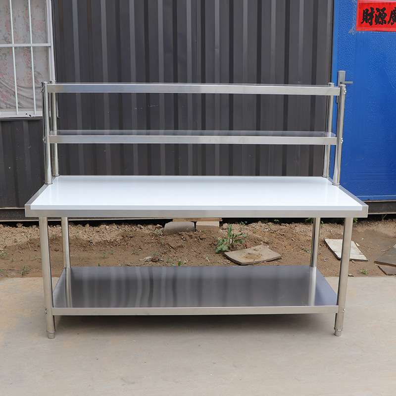 不锈钢双层工作台加厚厨房不锈钢台面长方形切菜操作台厨具打荷台