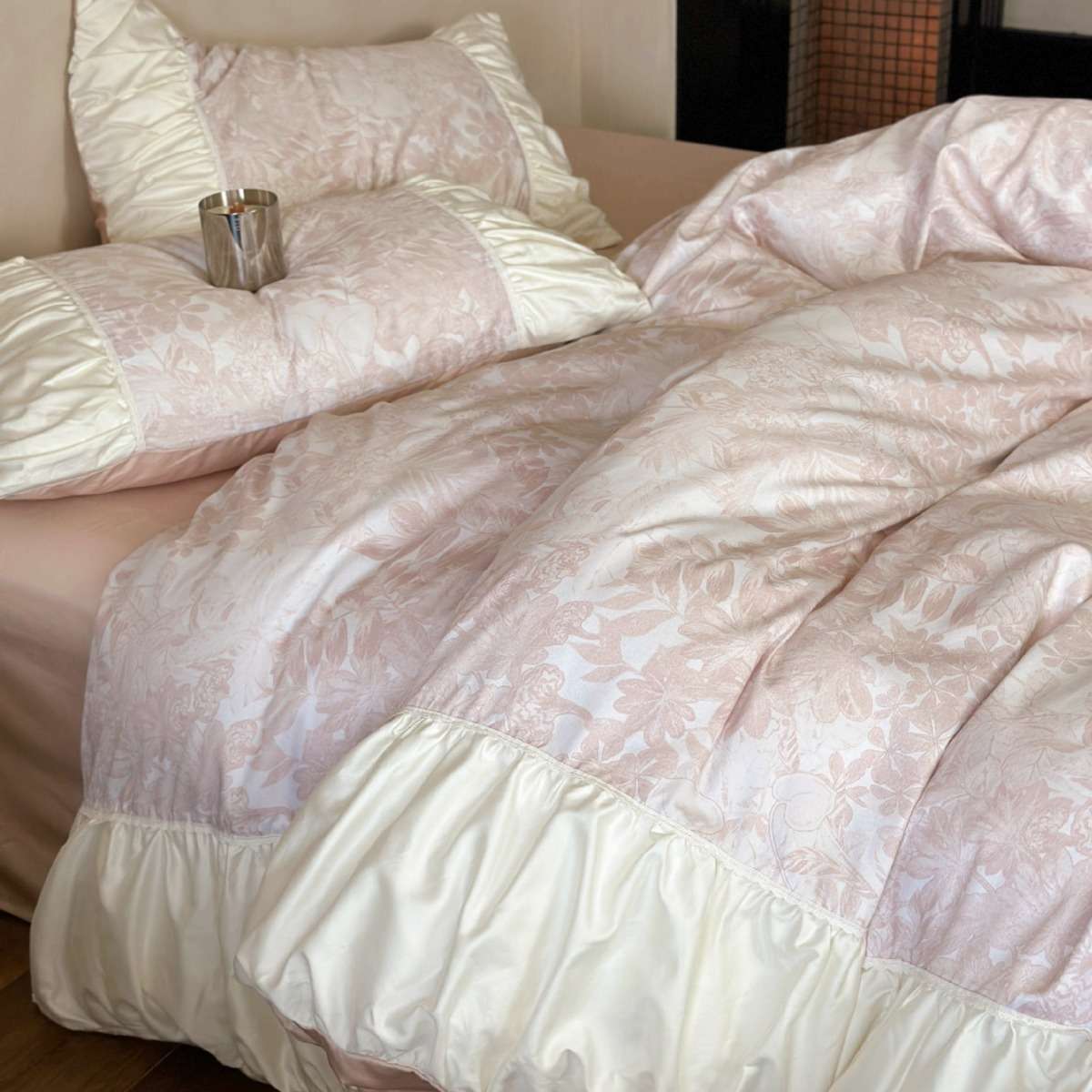 法式少女心凉感60S天丝四件套轻奢数码印花丝滑被套床单床上用品