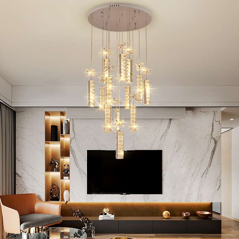 新款轻奢客厅餐厅吊灯水晶网红吊灯现代简约餐厅卧室LED吊灯灯具