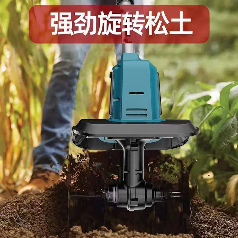 跨境割草机小型农用松土机微耕机除草锂电草坪修剪机翻土机刨土机