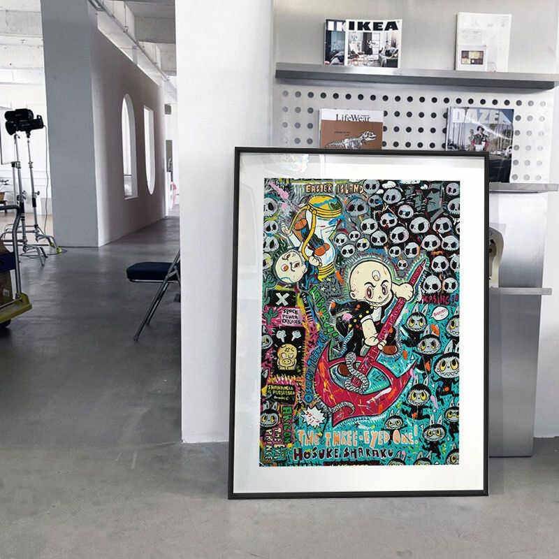 溥畔年 Labubu潮流装饰画 龙家升创意涂鸦风格艺术挂画