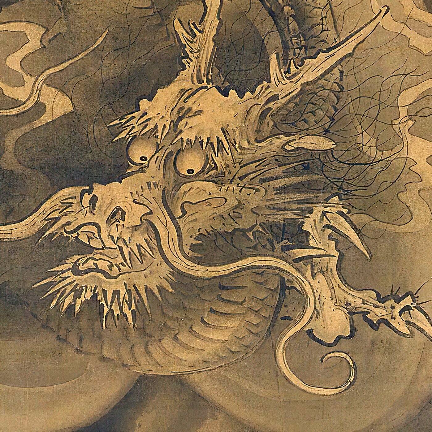 溥畔年 苍龙图古画龙图微喷复制装饰画挂轴龙图腾龙文化字画画芯