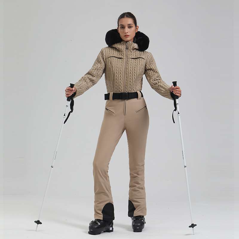 滑雪服女新款专业双板防水保暖外贸防风运动户外滑雪服套装女连体