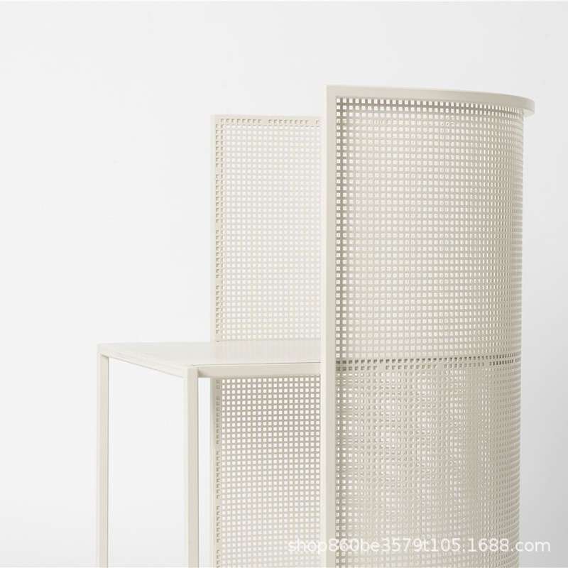 造心家具|现代简约金属餐厅椅子设计师北欧风镂空跨境带靠背椅子