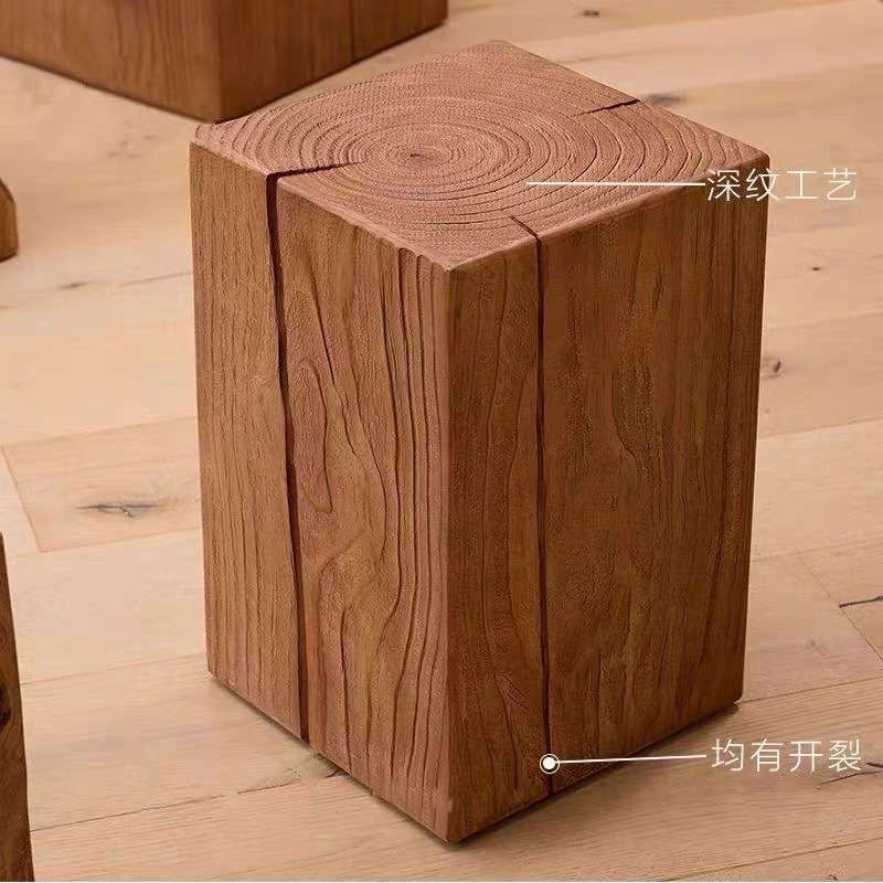 木凳子树桩圆形床头柜子实木矮凳全边几树墩木墩北欧摆件民宿根雕