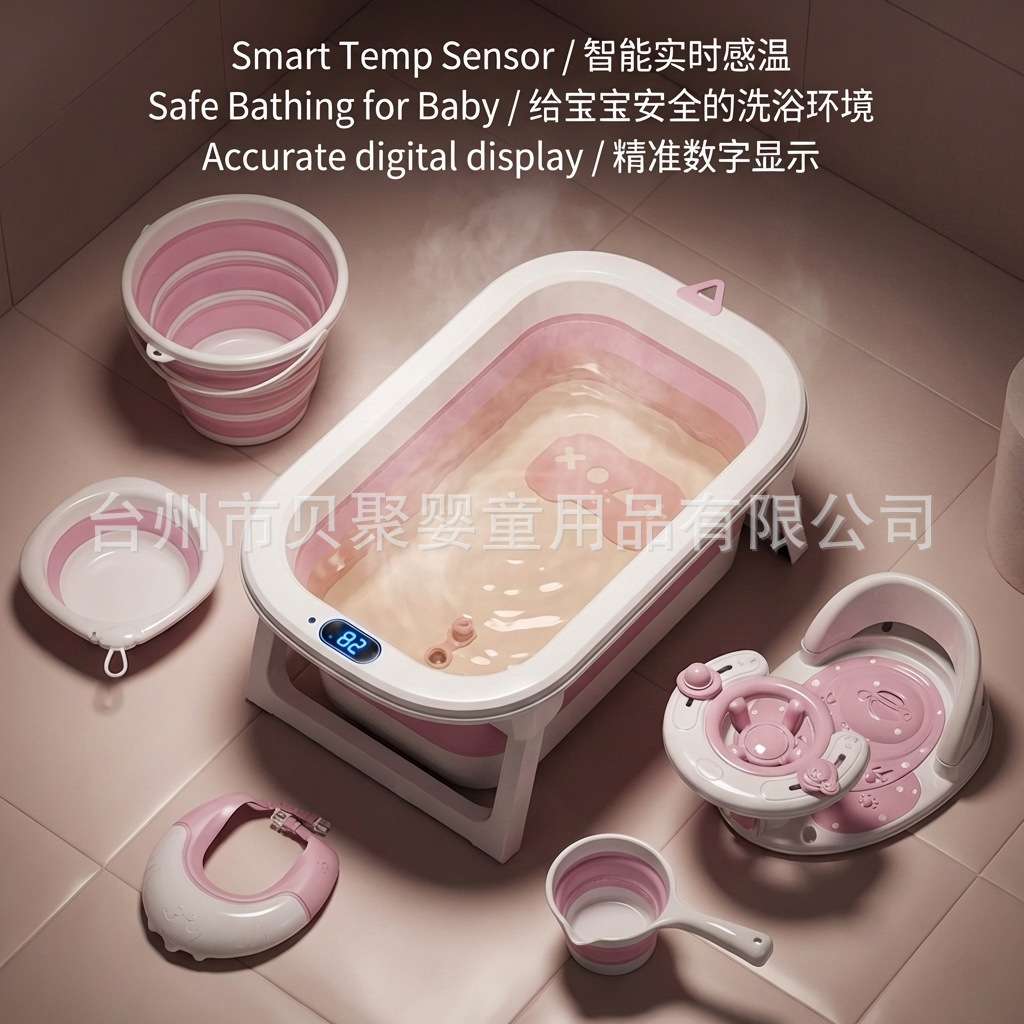 婴儿洗澡盆宝宝浴盆套装折叠儿童坐躺大号浴桶小孩家用新生儿用品