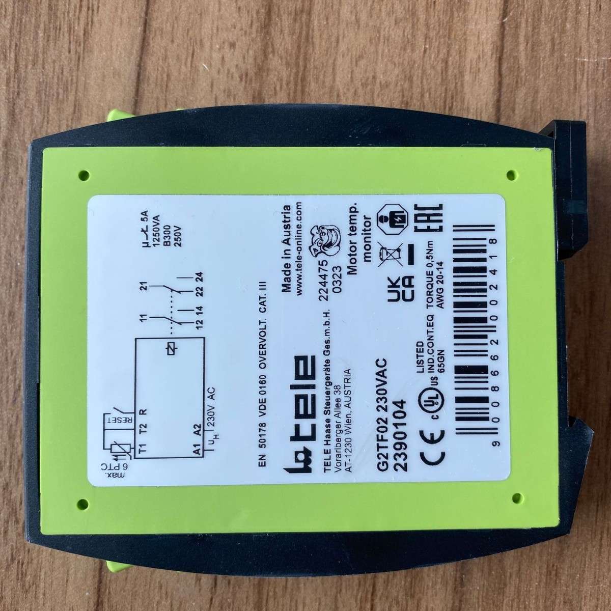 奥地利TELE 2390104 G2TF02 230VAC发动机温度监测
