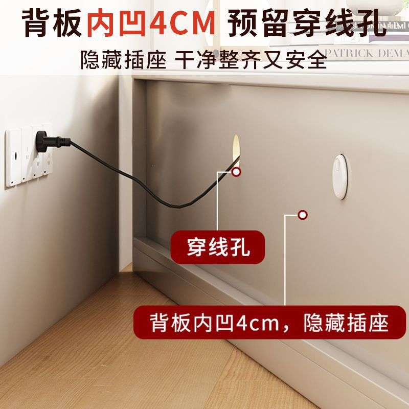 极简岩板电视柜小户型窄小落地简约现代客厅实木茶几轻奢电视柜