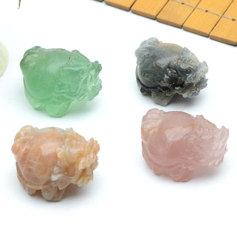 天然水晶龙龟摆件 6厘米雕刻龙龟微景观 家居 装饰 摆饰