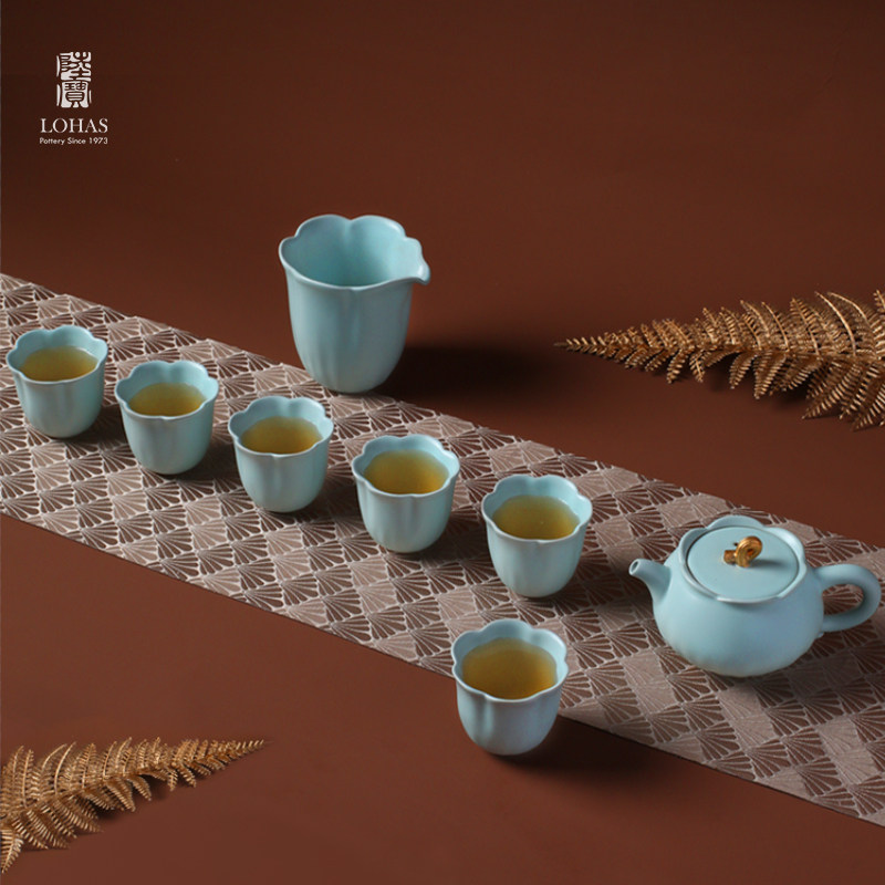 台湾设计陆宝功夫茶具高档一壶六杯家用乔迁商务送礼盒清荷雅境,餐饮具,整套茶具,淘宝优惠券,粉丝福利购,淘宝优惠卷