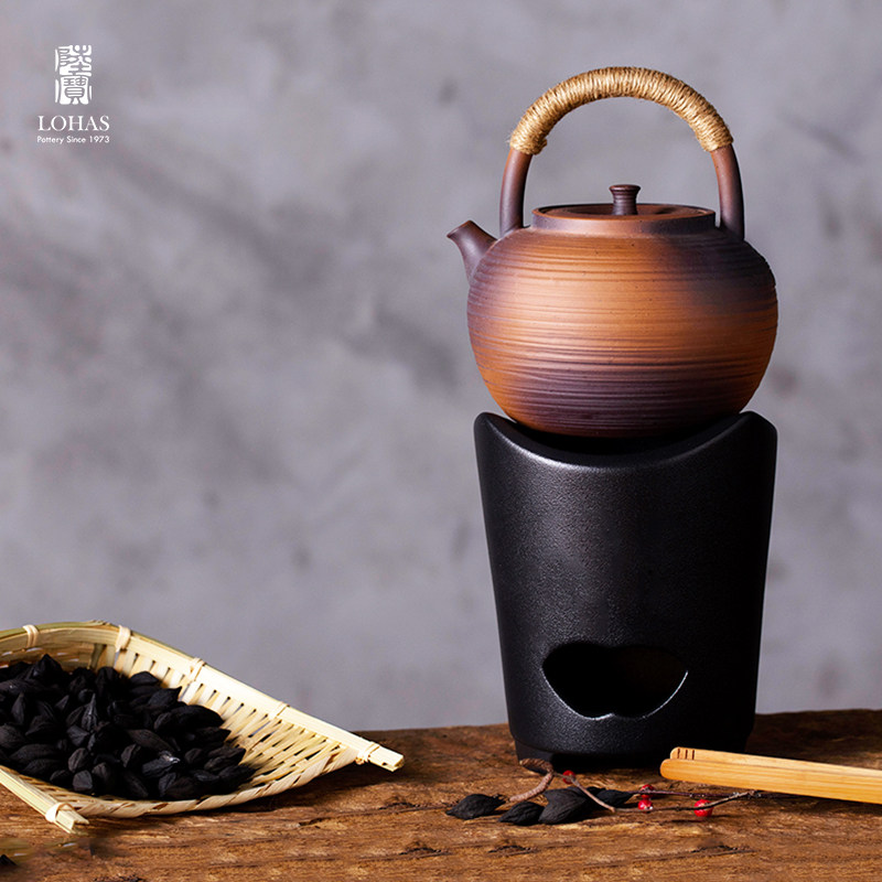 陆宝陶瓷茶具提梁砂铫家用烧水陶壶煮茶炉耐热围炉煮茶烧茶煮水壶