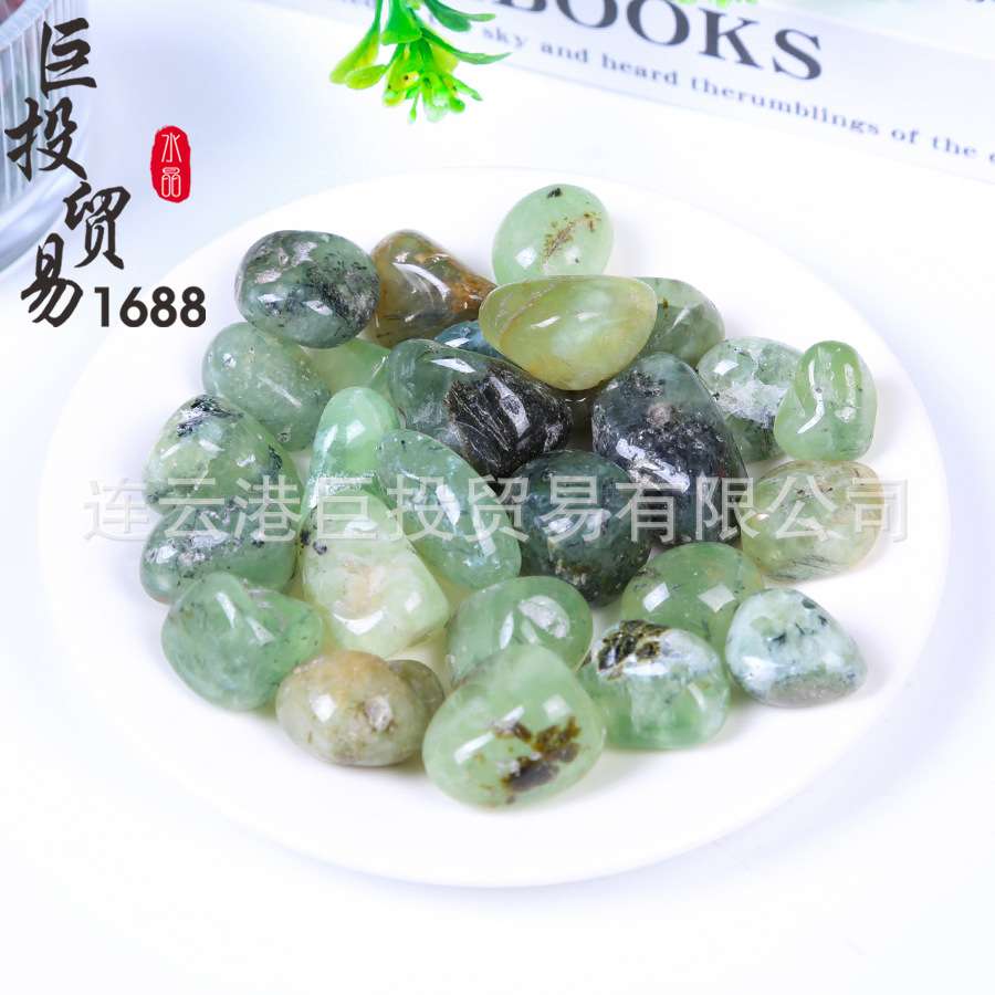 天然葡萄石碎石摆件大颗粒随形绿葡萄裸石淘矿儿童科普石Prehnite
