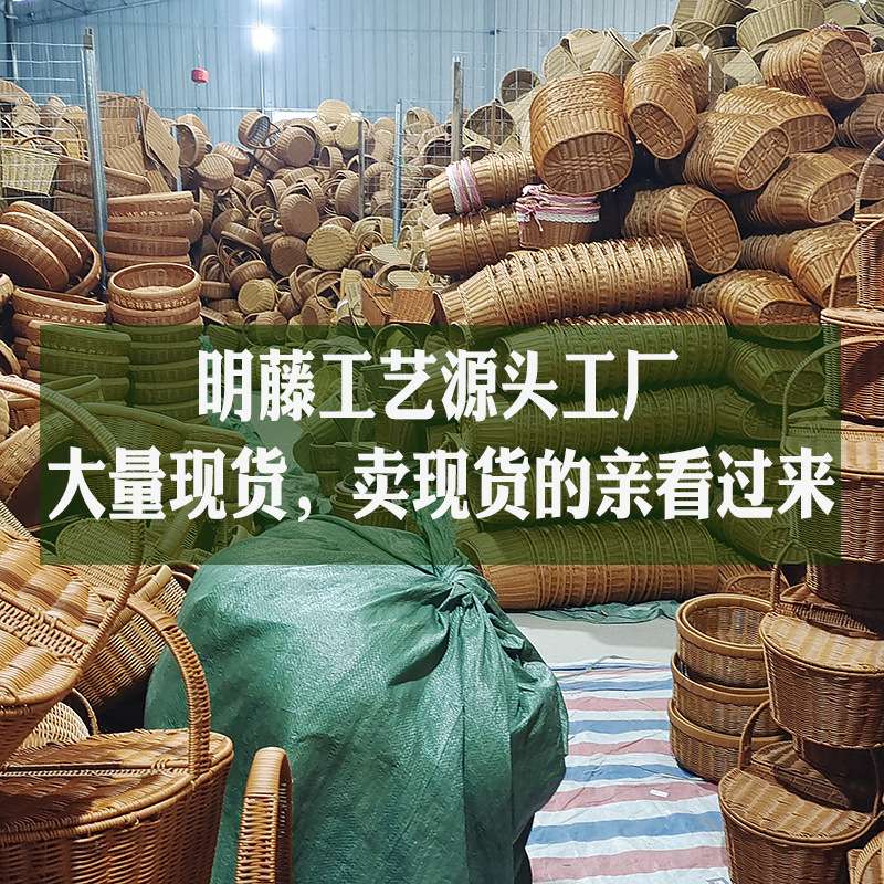 桌面杂物收纳盒带盖大中小手工天然草编收纳筐纸绳编织收纳筐