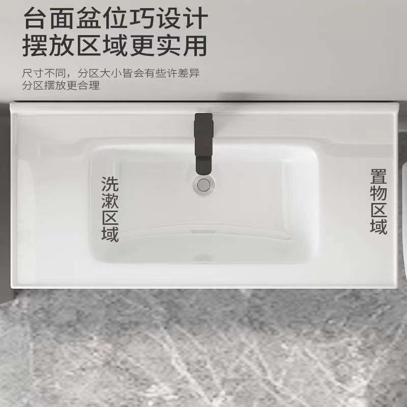 现代简约加厚蜂窝铝浴室柜双抽屉智能玻璃全封镜柜卫生间洗漱台柜