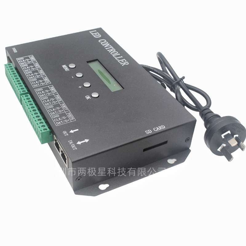 麦爵士LED幻彩灯带807SA8口主控控制器同步多台分控酒吧KTVDMX512