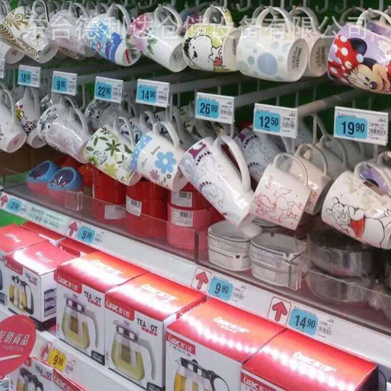 日用品展示架 铁木结合展柜 生活用品钢木货架 超市商品家居货架