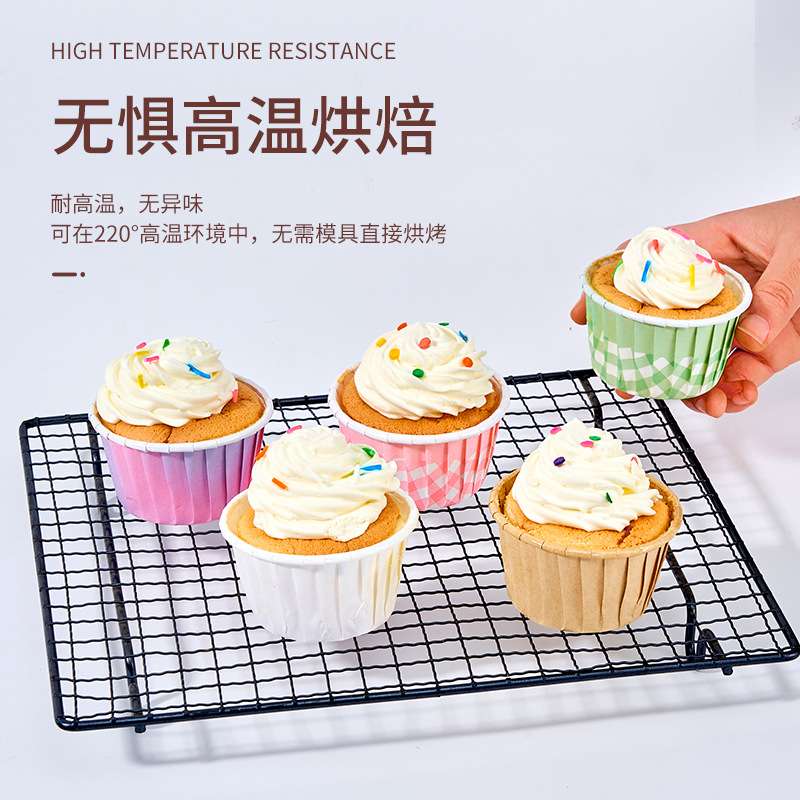 工厂直供耐高温防油卷边纸杯  食品级甜点烘焙马芬淋膜卷口杯